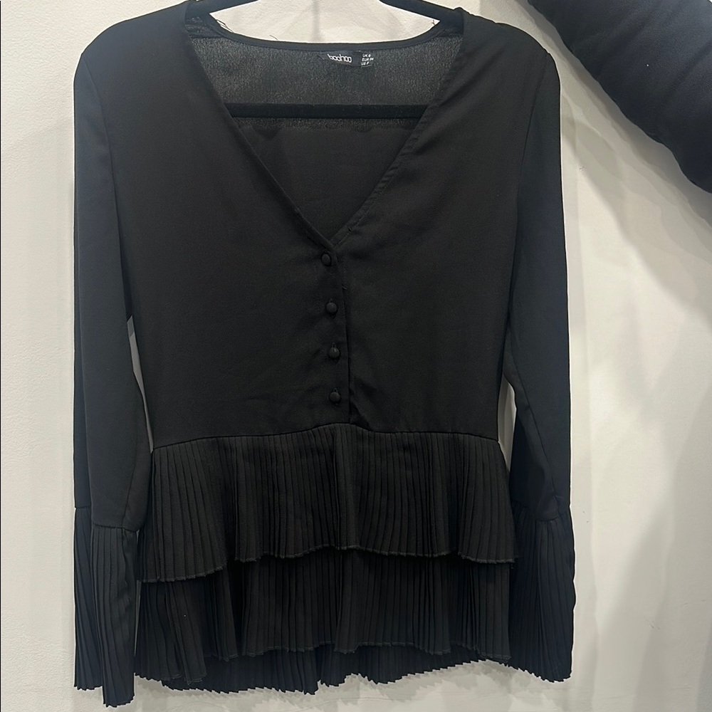 Vince Black Pleated Blouse